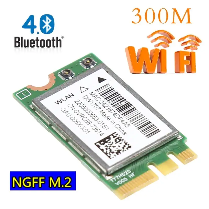300 М Беспроводная Bluetooth-совместимая карта NGFF WIFI для Dell DW1707 VRC88 от Qualcomm Dropship