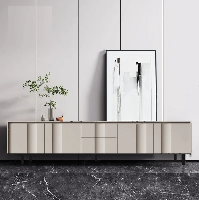 Итальянский минималистичный шкаф для телевизора в гостиной, расписанный напольный шкаф высокого класса, модель шкафчика для комнаты