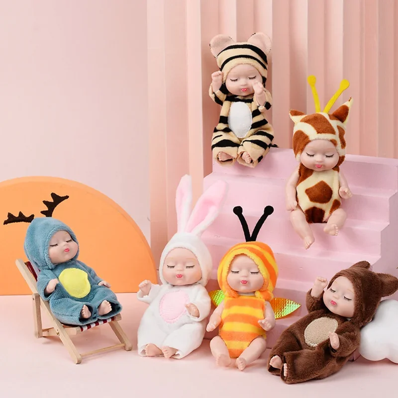 Милые куклы-Реборн, имитирующие успокаивающую куклу 11 * 5 см, пластиковые куклы, игрушки для девочек и аксессуары для одежды, набор игрушек для куклы-Реборн.