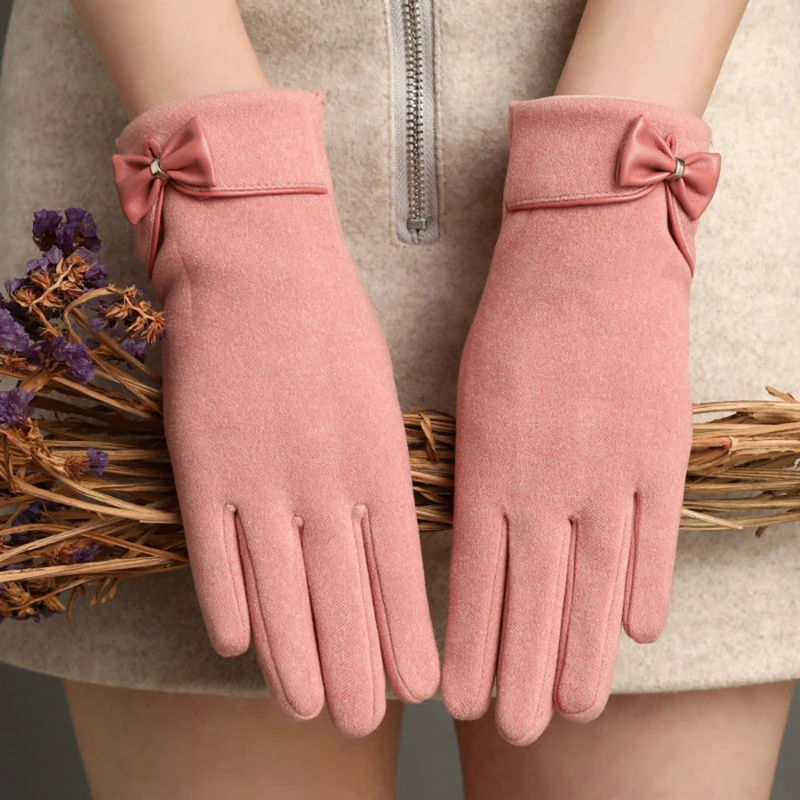 Новые модные зимние перчатки с теплым сенсорным экраном для верховой езды, Ветрозащитные Внутренние Плюшевые Теплые Бархатные перчатки, женские уличные перчатки