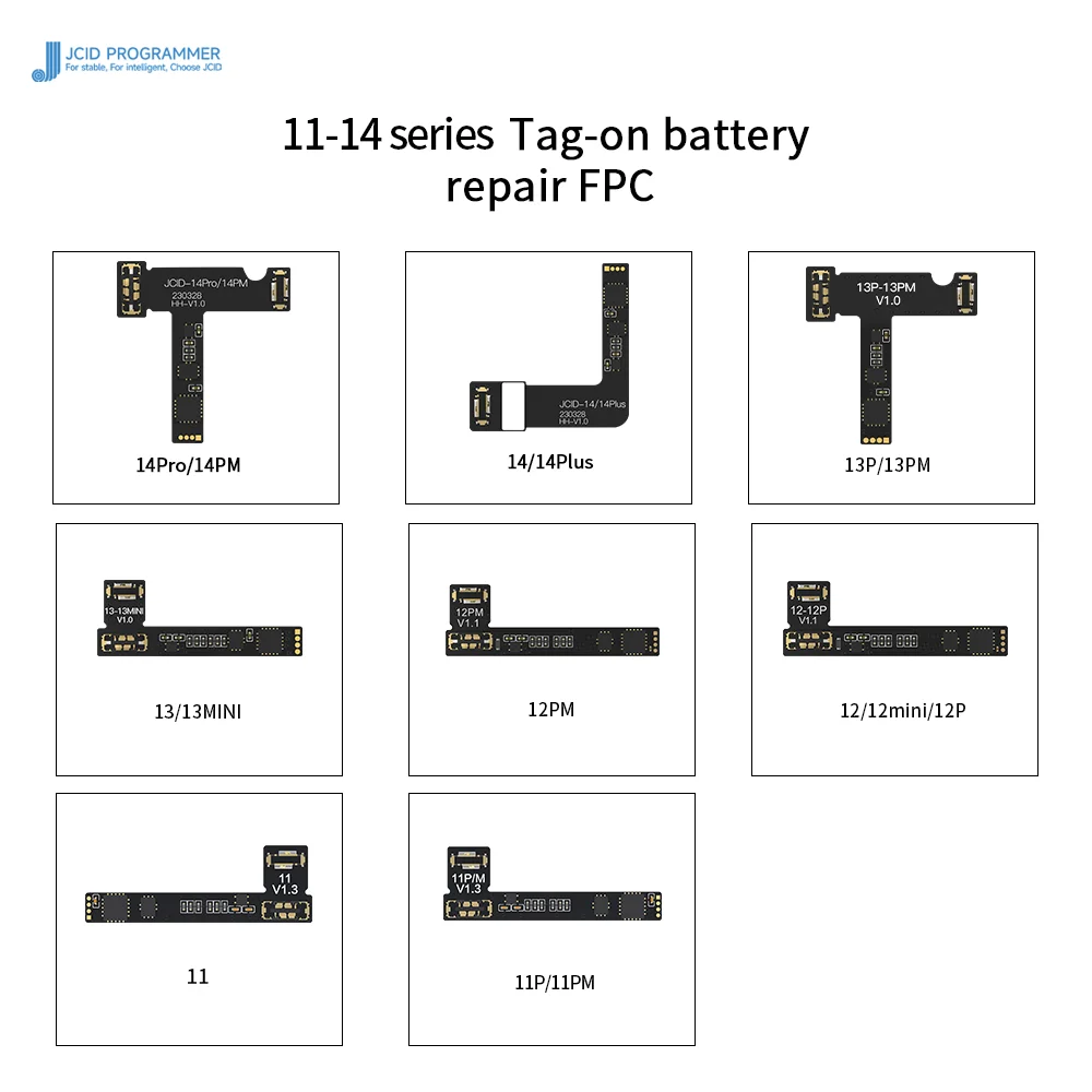 JCID Battery Repair Flex для iPhone 11-14 Pro Max Поддержка данных о состоянии батареи/циклах Изменения данных Программатор V1SE Плата аккумулятора С использованием