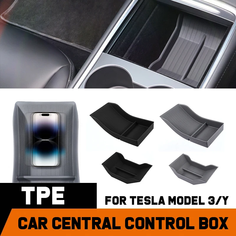 Экологически Чистые Материалы Скрытая Внутренняя коробка для Tesla Model 3 Y 2023 Коробка для хранения центрального управления Аксессуары для интерьера