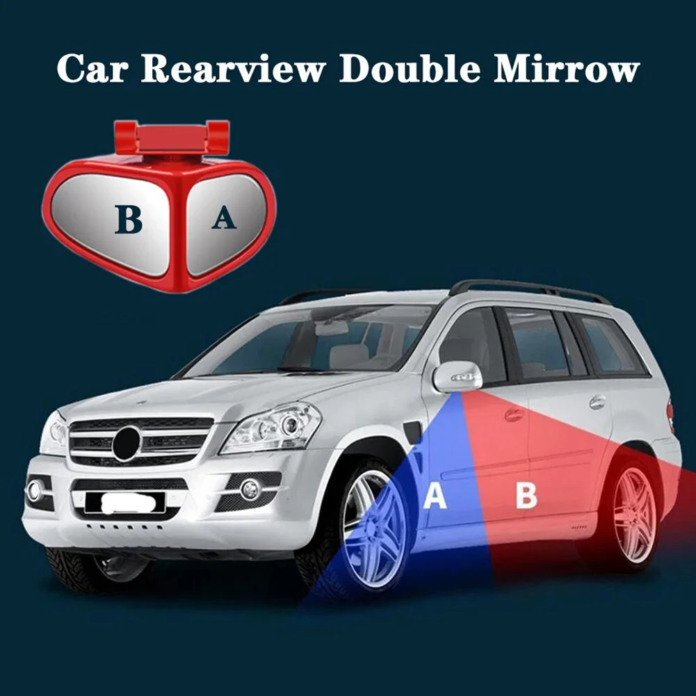 Боковое зеркало автомобиля Зеркало для слепых зон HD Прочное стекло ABS Корпус для защиты от столкновений Регулируемый Угол поворота на 360 градусов Кронштейн
