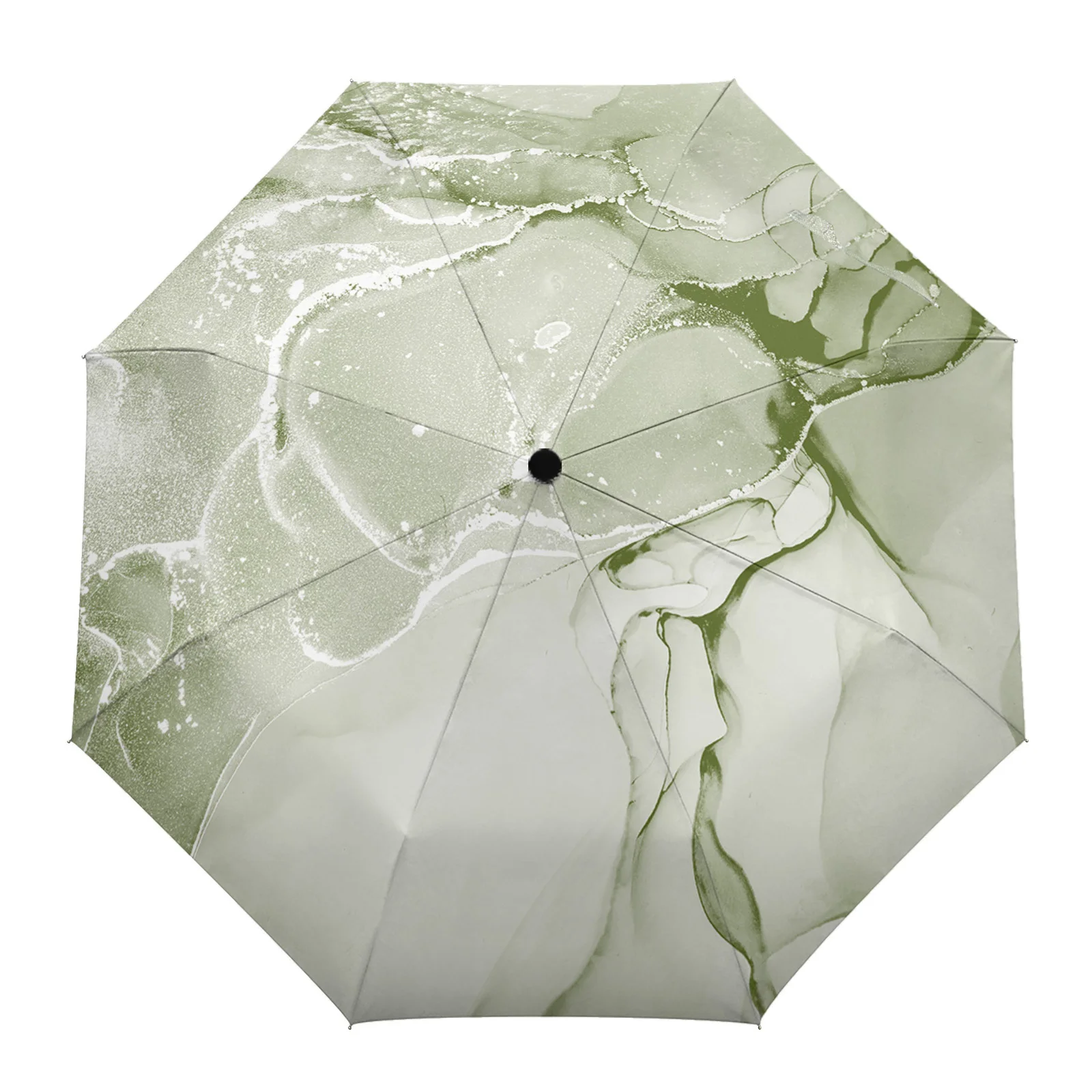 Зонт с текстурой шалфея и зеленого мрамора для улицы, полноавтоматический Дождевой зонт с восемью костями, Подарочные зонты для взрослых и детей