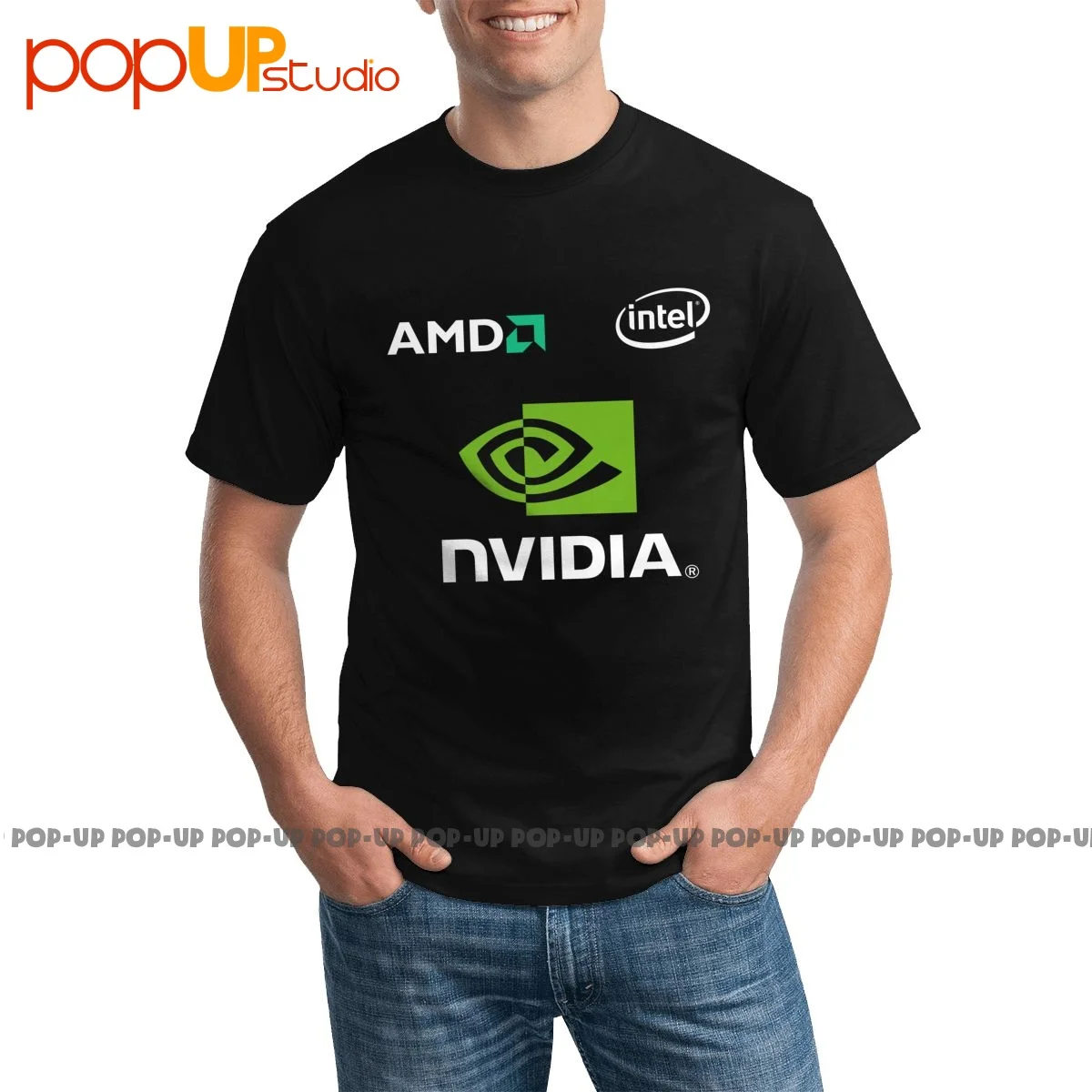 Новинка 2019, игровая футболка Intel Amd Nvidia Laps, повседневная винтажная уличная футболка