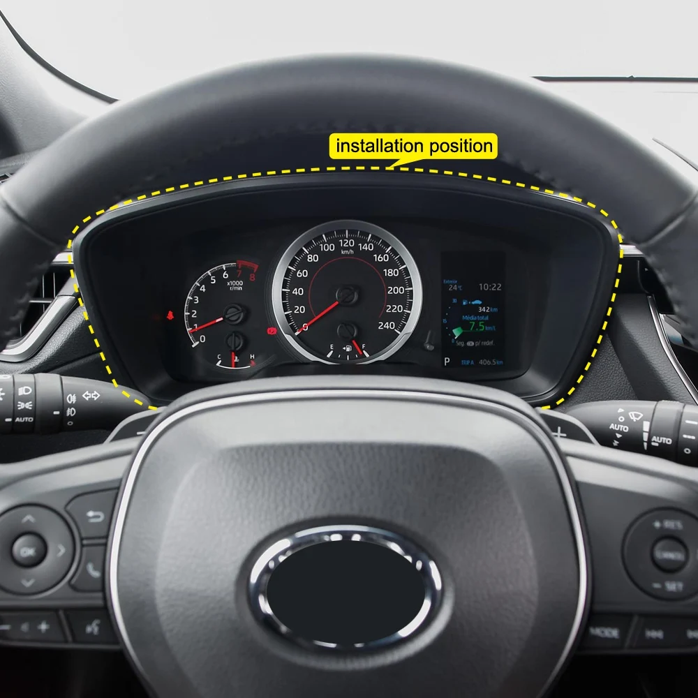 Для Toyota Corolla Cross 2019-2021, Автомобильная приборная панель из углеродного волокна, Декоративная рамка, Аксессуары для отделки, справа