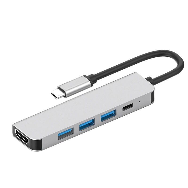 Док-станция ABGZ-Type C до 4K 5 В 1 HUD Для мобильного телефона Ноутбука USB 3.1 Type-C До USB3.0 концентратора + USB-C PD +
