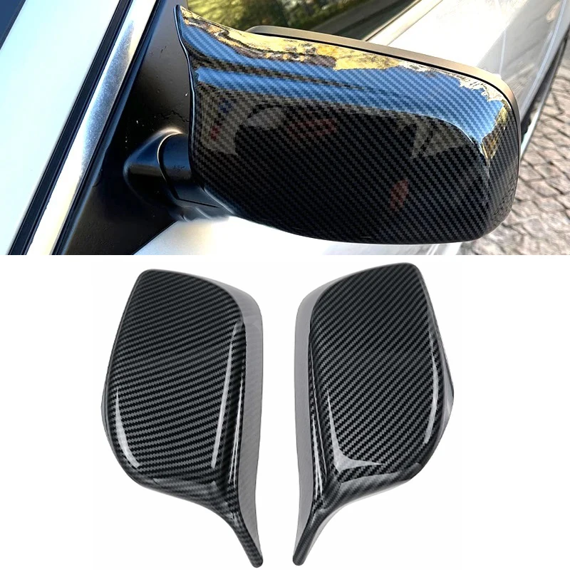 Крышка бокового зеркала заднего вида из углеродного волокна Крышка зеркала заднего вида Замена ABS для BMW E60 E61 E63 E64 2003-2008 Аксессуары