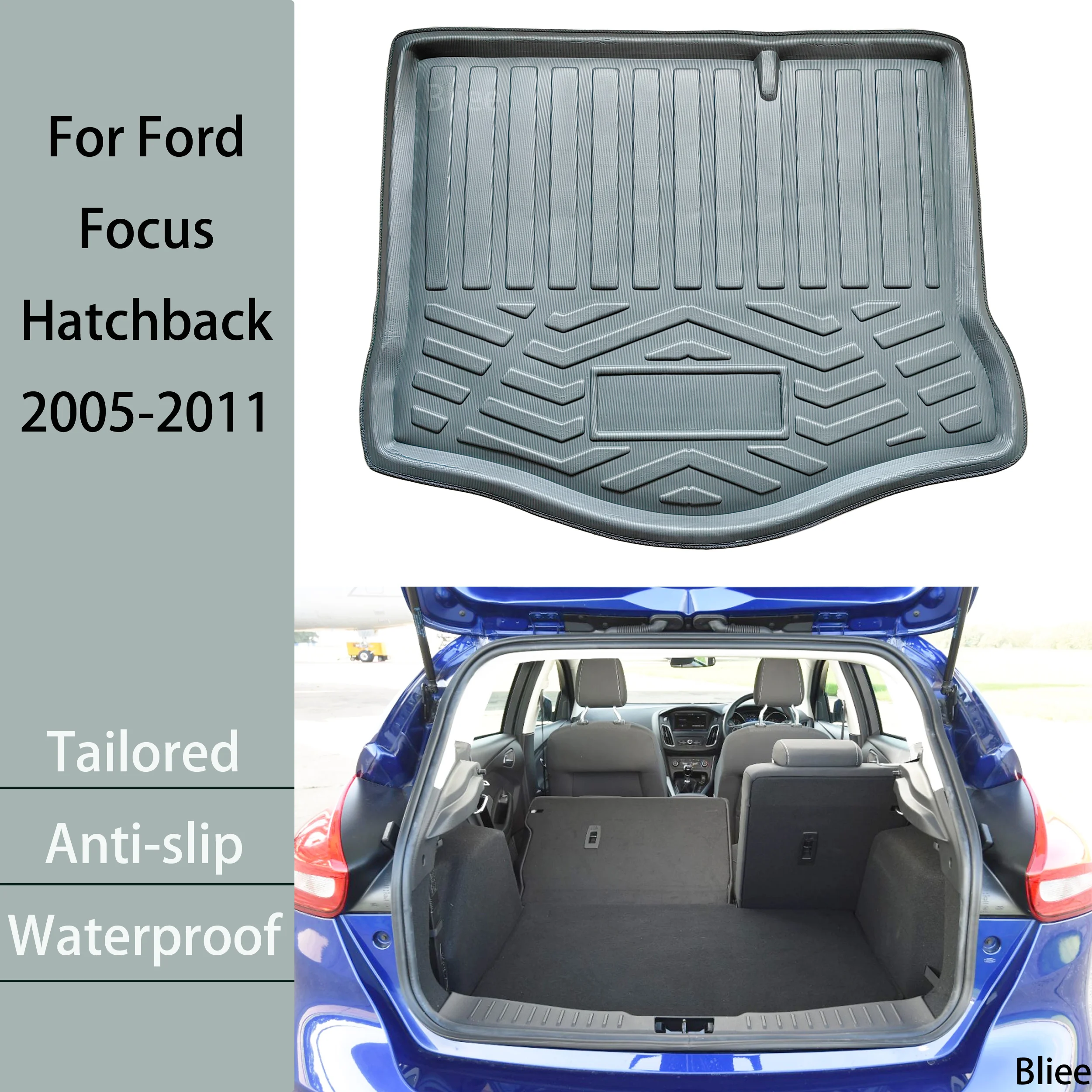 Для Ford Focus MK2 Хэтчбек 2005 2006 2007 2008 2009 2010 2011 Автомобильный коврик для заднего багажника, аксессуары для ковров в багажнике