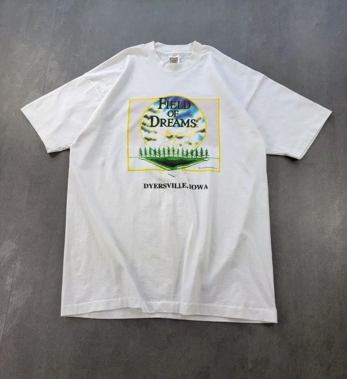 Винтажная бейсбольная белая футболка Field Of Dreams Iowa 1990-х годов sz XL