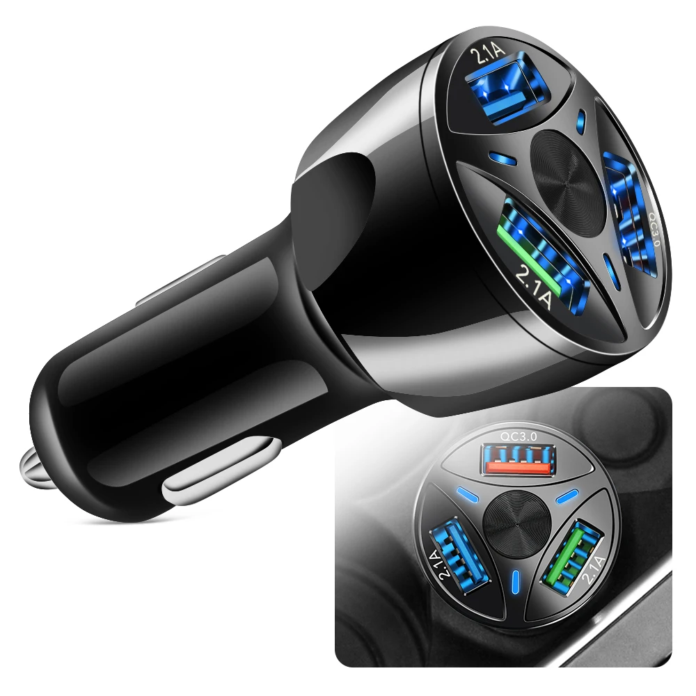 Автомобильное USB Зарядное Устройство Quick Charge 3 Порта для Hyundai Solaris ix35 i20 i30 i40 Elantra Tucson Elantra Creta Santa fe Kauai