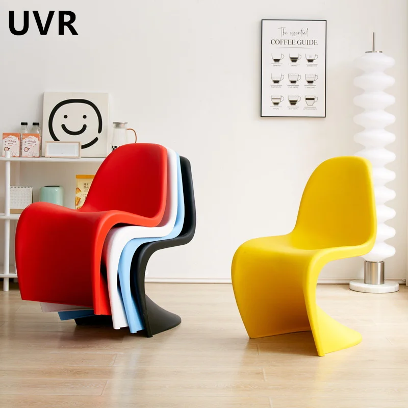 UVR Новые обеденные стулья для дома, Штабелируемые Стулья для творчества и отдыха Panton Для различных сцен, Эргономичные спинки Ресторанных стульев