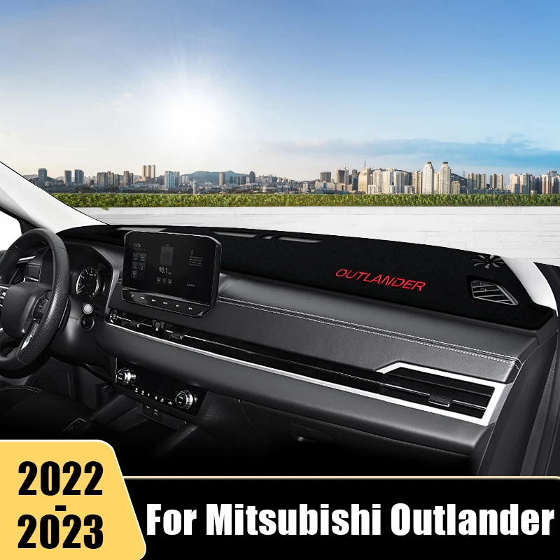Коврик Для Приборной Панели Автомобиля Mitsubishi Outlander PHEV IV 4 MK4 GM GN 2022 2023 2024 Анти-УФ Нескользящий Солнцезащитный Козырек Аксессуары
