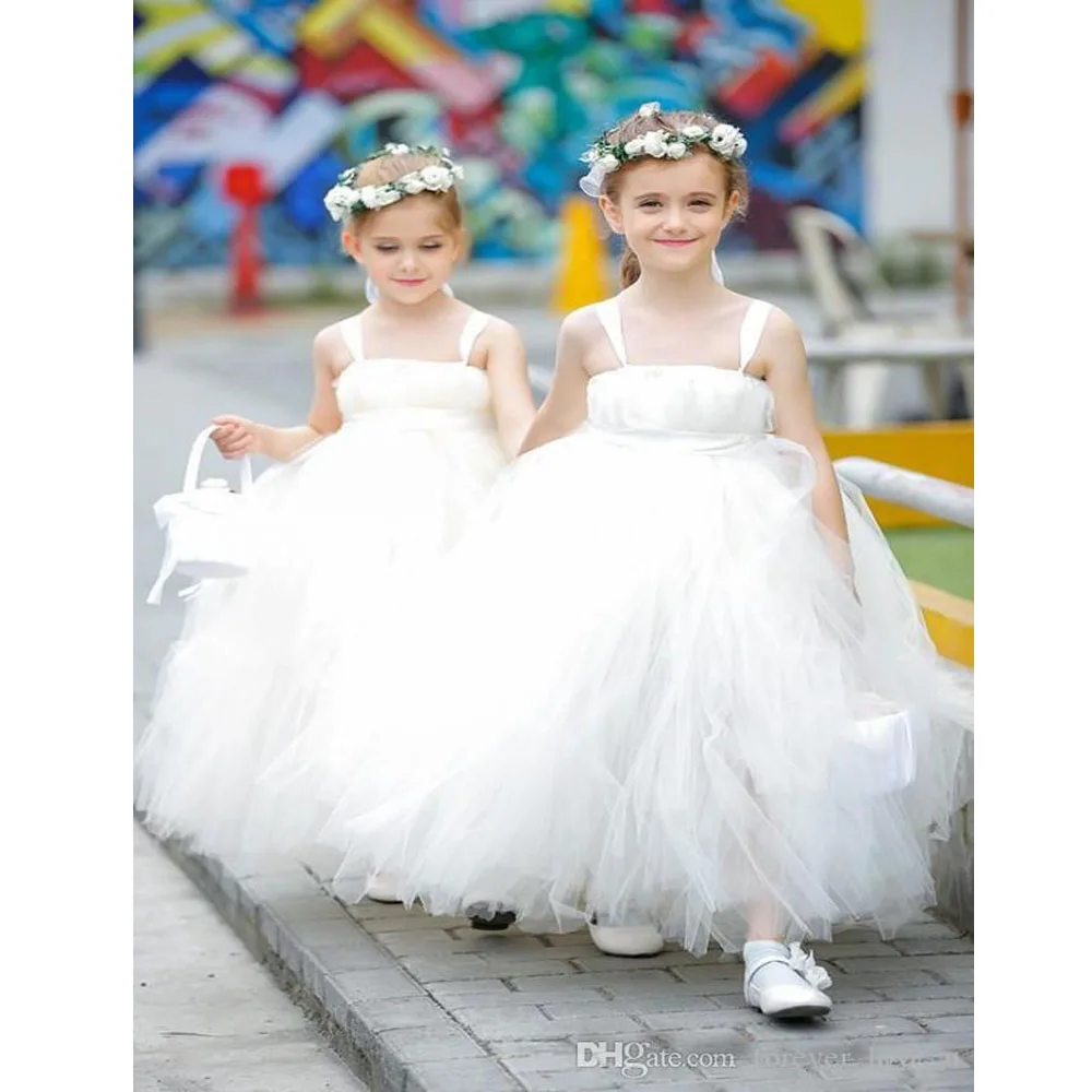 Тюлевые платья с цветочным узором для девочек, высококачественная детская официальная одежда на бретелях и поясе, свадебные платья для маленьких девочек, Vestidos Largos