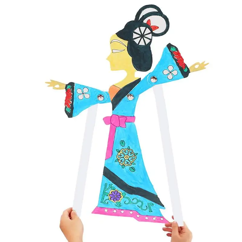 Кукольная Китайская игрушка-тень, детские куклы для театра из бумаги ручной работы, традиционные игрушки, кукольное ремесло, набор для реквизита для спектаклей своими руками