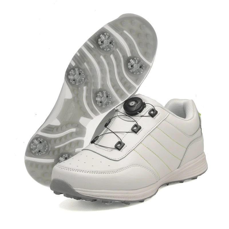 Водонепроницаемые кожаные шипы, обувь для гольфа, мужские удобные кроссовки для гольфа с пряжкой на пуговицах, мужские противоскользящие шипы, обувь для гольфа, Размер 38-46