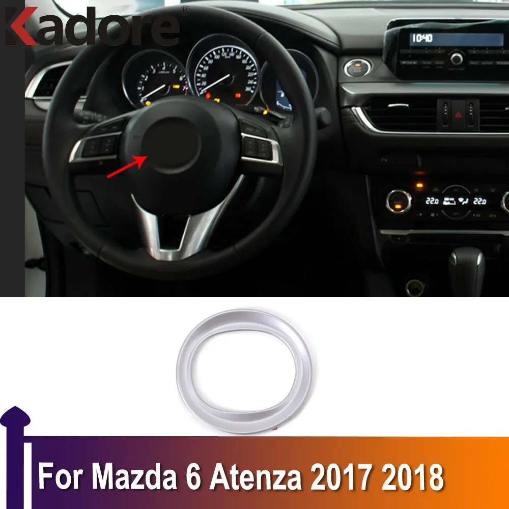 Для Mazda 6 Atenza M6 2017 2018 Защитная крышка рулевого колеса Отделка Аксессуары для интерьера Стайлинг автомобиля Наклейка ABS Матовый