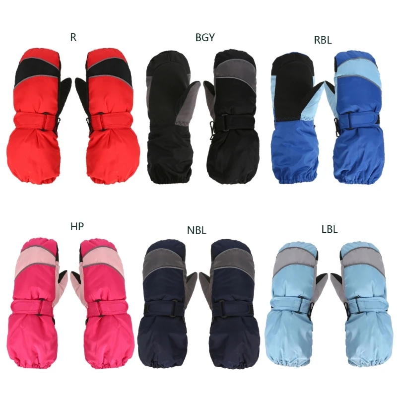 1 пара прочных лыжных перчаток для детей, ветрозащитные зимние теплые варежки, зимние перчатки