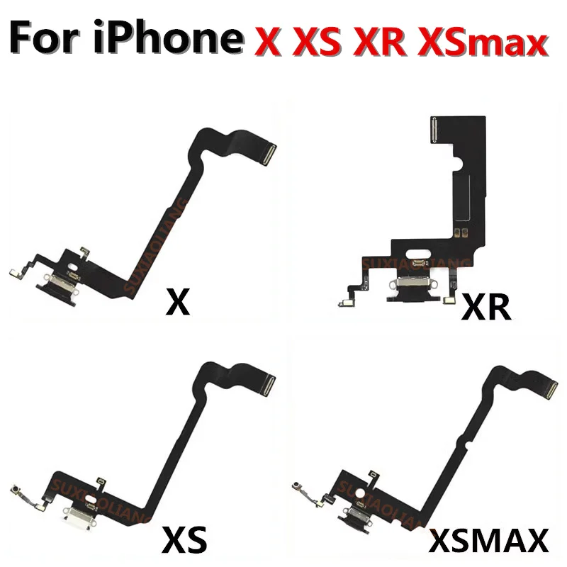 Кабель с заглушкой, микрофон, USB-интерфейс для зарядки, запчасти для ремонта мобильных телефонов iPhone X XS XR XSMAX