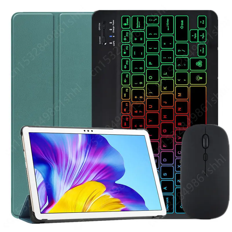 Клавиатура с радужной подсветкой для Huawei MatePad T10s T10 Чехол для планшета Honor Pad X8 с русской, испанской, португальской клавиатурой