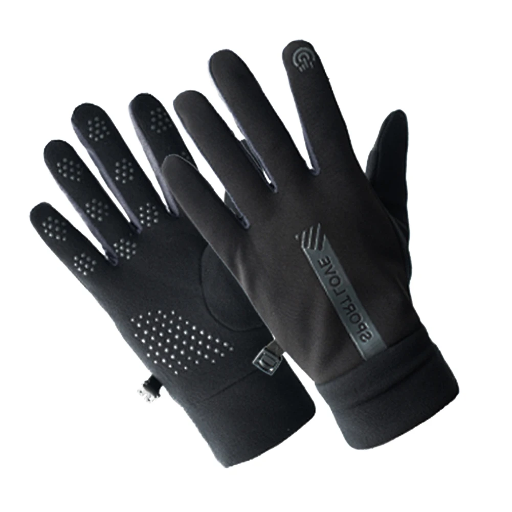 Утепленные перчатки для зимы с сенсорным экраном Прочный и износостойкий материал Ветрозащитный дизайн черный 1 шт.