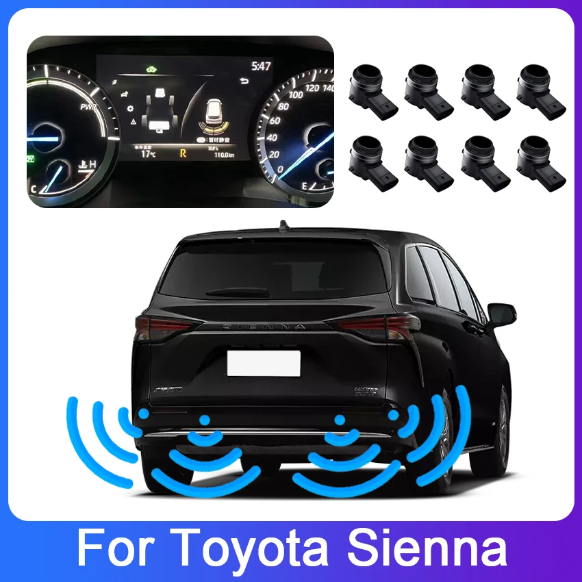 Оригинальный дисплей Датчик парковки автомобиля Экранный дисплей Система парковки задним ходом для Toyota Sienna SE XLE XL30 2020 2021 2022 2023