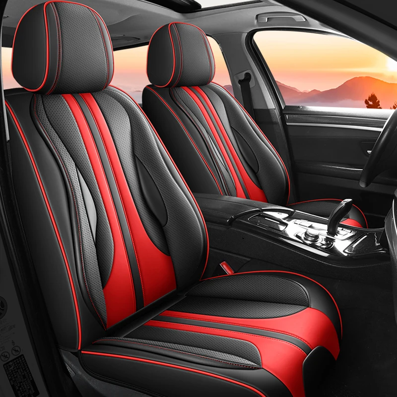 Универсальные Кожаные Чехлы для автомобильных сидений Полный комплект для Subaru Outback XV Impreza Tribeca Trezia Jaguar XF XE Автоаксессуары