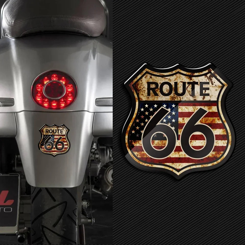3D Наклейки US The Historic Route 66 Ржавые наклейки Мотоцикл Мотоцикл Автомобиль Винтажная наклейка