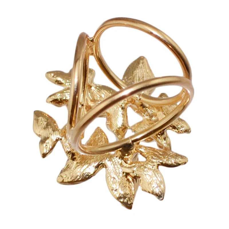 2 элегантных 3-х кольцевых кольца для шарфа-бабочки, зажим для пряжки для шелкового шарфа (золотой)