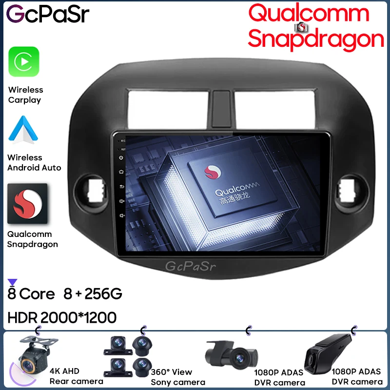 Автомобильное радио Qualcomm Snapdragon Android 13 Для Toyota RAV4 3 XA30 2005-2013 GPS-Навигация Авто Стерео Мультимедийный плеер Без 2din