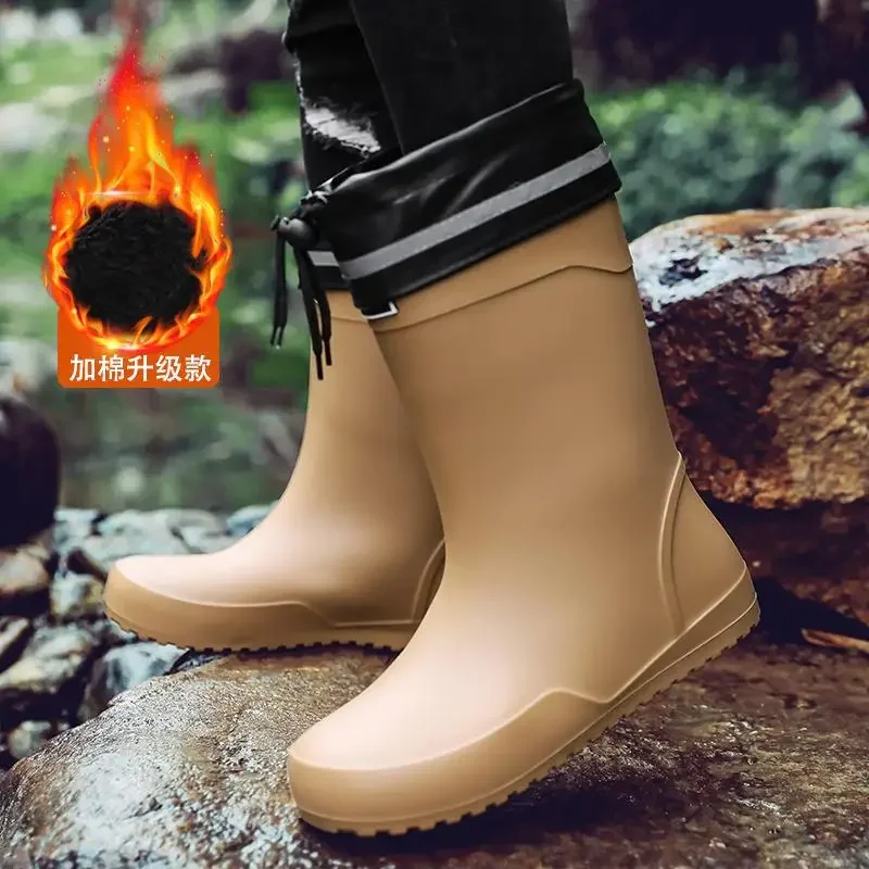 Зимние ботинки мужские 2023, Новая зимняя бархатная теплая хлопчатобумажная обувь, мужская обувь для хлеба с мехом