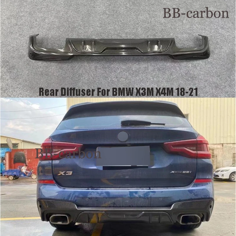 Для BMW X3M X4M F97 F87 18-21 Стайлинг Высокое Качество Настоящее Углеродное Волокно/FRP Окрашенные Комплекты Кузова Заднего Бампера Для Губ Диффузор