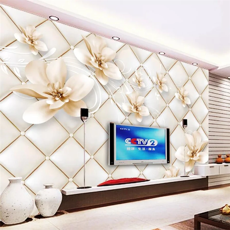 Обои на заказ Beibehang 3D фотообои с рисунком лилии мягкая упаковка обои для телевизора на фоне гостиной обои для спальни