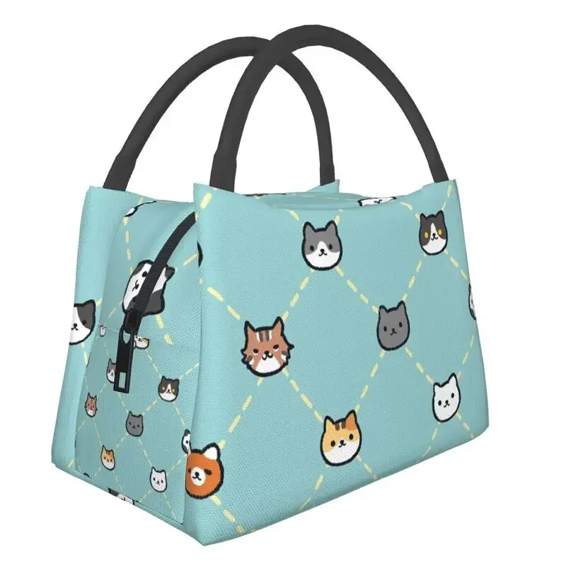 Утепленные сумки для ланча с рисунком Неко Ацумэ для пикника на открытом воздухе, Мультяшная игра, коллекционер котенка, Герметичный кулер, термобокс для Бенто