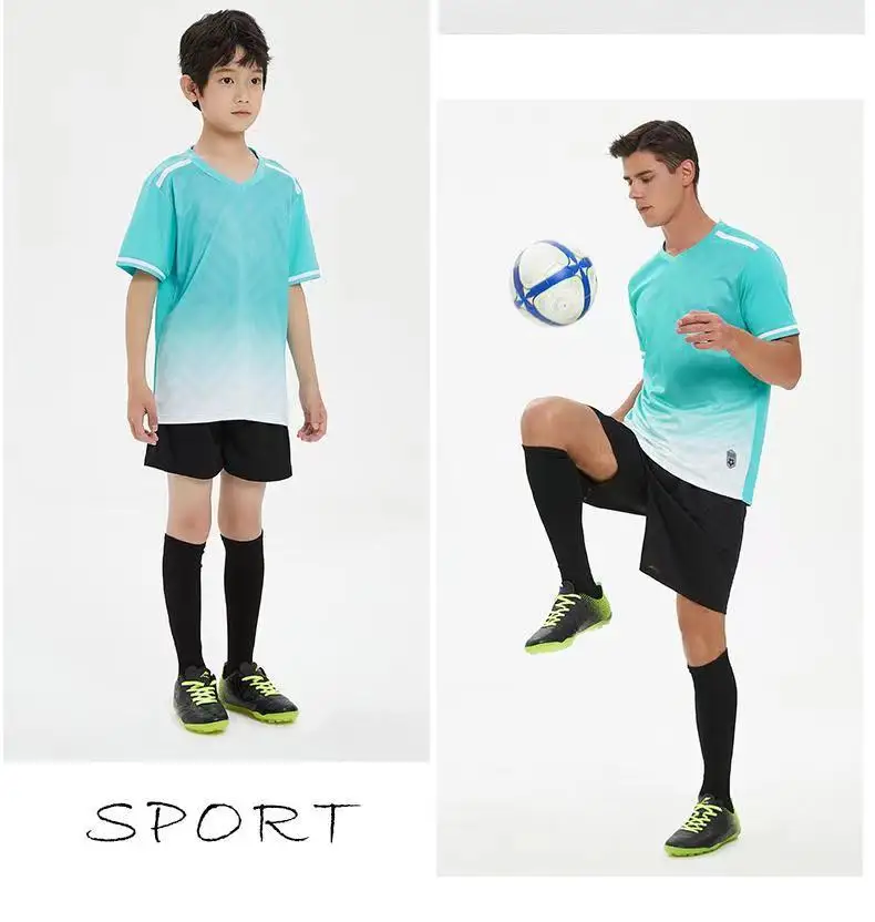 Настраиваемый футбольный костюм для мужчин и детей с короткими рукавами из Джерси Свободного кроя, быстросохнущая спортивная одежда