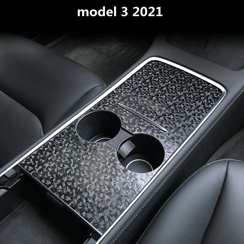 Для Tesla Модель 3 2021, наклейка на центральную консоль автомобиля, Центральное управление, протектор с кованым рисунком, Интерьерные автомобильные аксессуары
