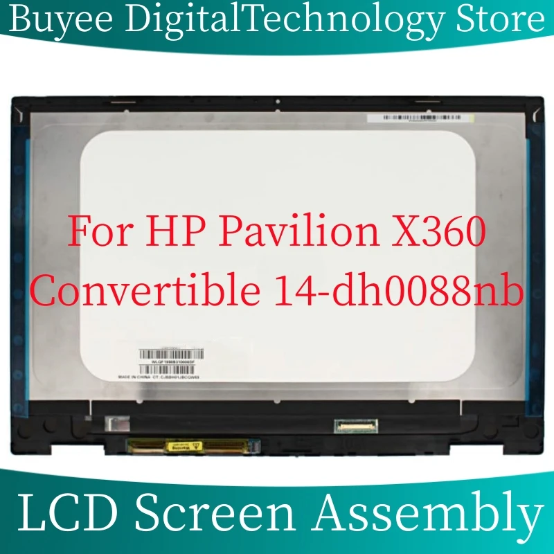 Новый ЖК-экран для HP Pavilion X360 Convertible Model 14-dh0088nb в сборе с заменой дигитайзера на рамной плате