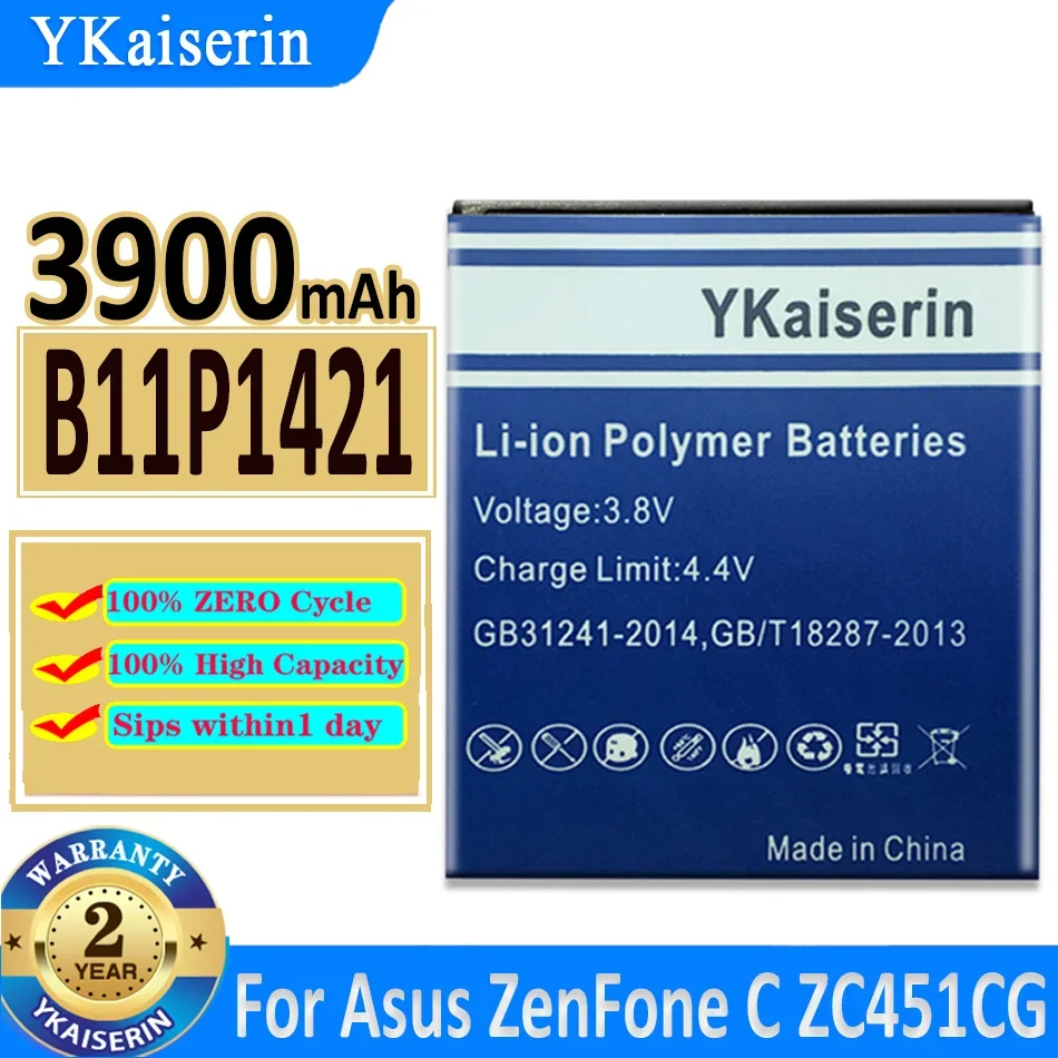 YKaiserin 3900 мАч B11P1421 Аккумулятор Для Asus ZenFone C ZC451CG Z007 Аккумуляторы Для мобильных Телефонов + Номер Трека