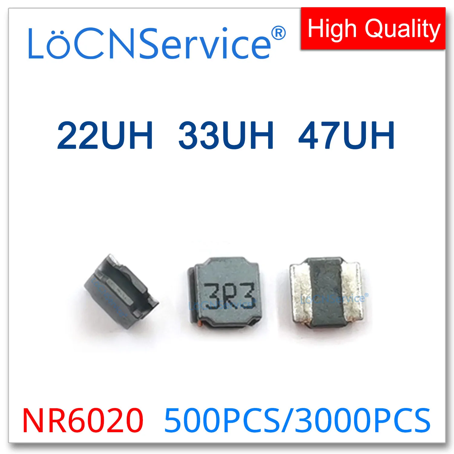 LoCNService 500ШТ 3000ШТ NR6020 6.0*6.0*2.0 SMD 22UH 33UH 47UH SMT экранированные силовые катушки индуктивности высокого качества