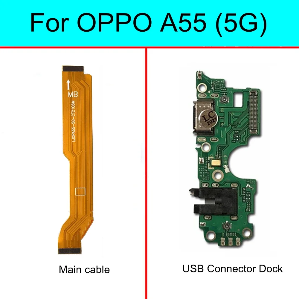 Для OPPO A55 5G Разъем USB-док-станции для зарядки, основная плата микрофона, гибкий кабель материнской платы.