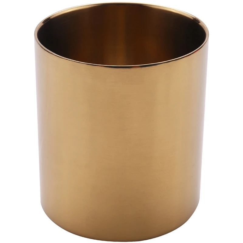 Золотая ваза для цветов, держатель для ручек, настольный контейнер для хранения в домашнем офисе - Цилиндр