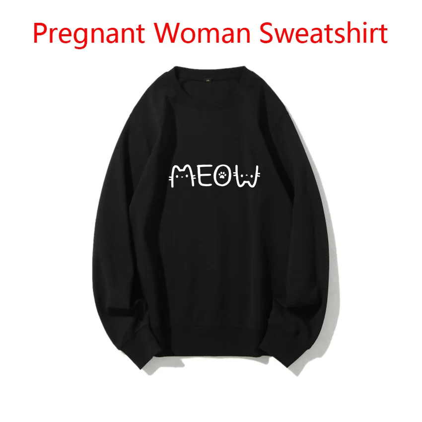 Пуловер с принтом кошки МЯУ, толстовка для беременных, Модная Корейская версия, свитера для беременных, Весна-осень, Добавьте свой дизайн