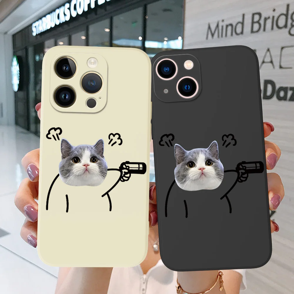 Чехол для Iphone 15 14 13 12 11 Mini Pro MAX 6 6s 7 8 Plus X 10 XR XS, чехол для телефона с рисунком кошек Silcone