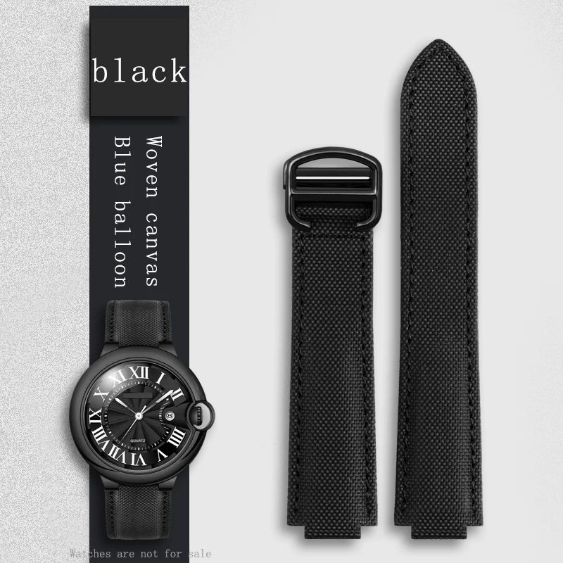 Для часов Cartier с 42-мм циферблатом balloon bleu, ремешка black knight WSBB0015, полотна с выступающим отверстием, аксессуаров для черного браслета.