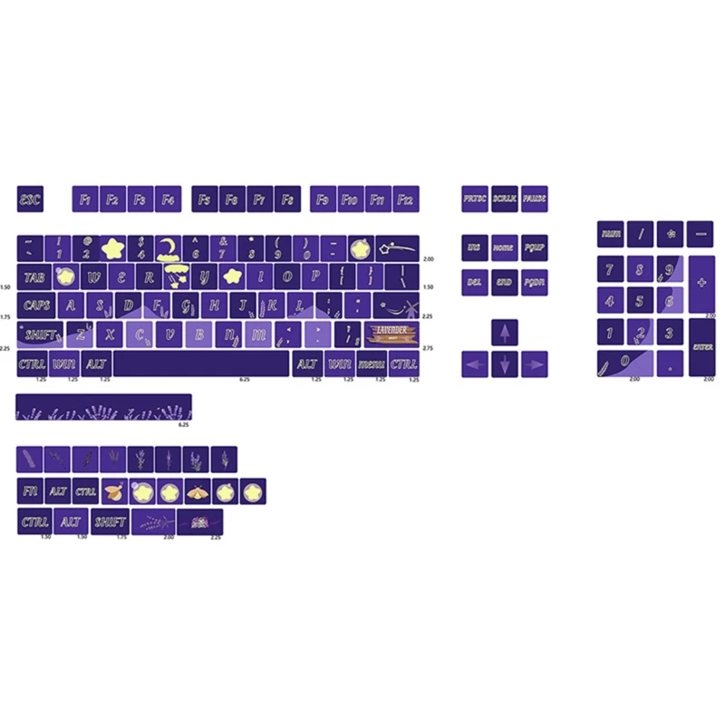 Колпачки для ключей Механической клавиатуры XDA Keycap для набора клавиш 61/87/104/108 Layout T5EE