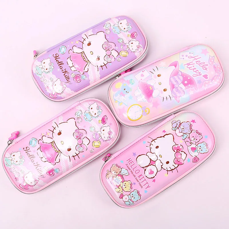 Канцелярские принадлежности Sanrio Kawaii Caneta Hello Kitty, пенал для девочек младшего школьного возраста, милый пенал большой емкости, розовый
