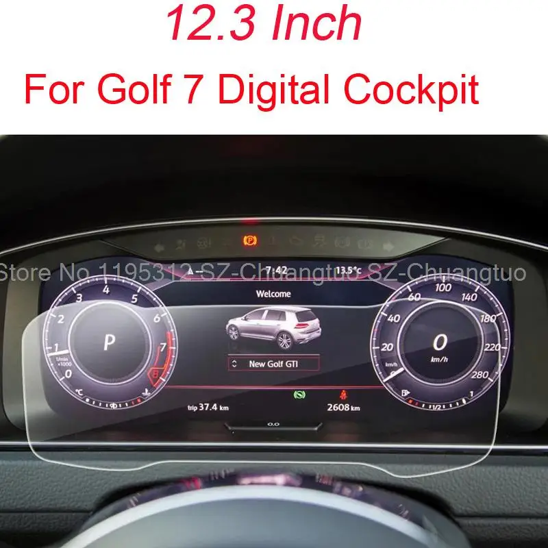 Защитная пленка для экрана Закаленное стекло для Golf 7 Digital Cockpit 12,3-дюймовый Автомобильный приборный дисплей 2018 года, пленка для салона автомобиля.

