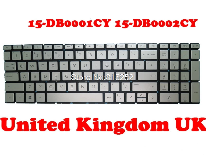 15-DB0001CY 15-DB0002CY 15-DB0003CY Клавиатура для ноутбука HP 15-DB000 Серебристый Японский JP/Великобритания Великобритания/Арабский Французский