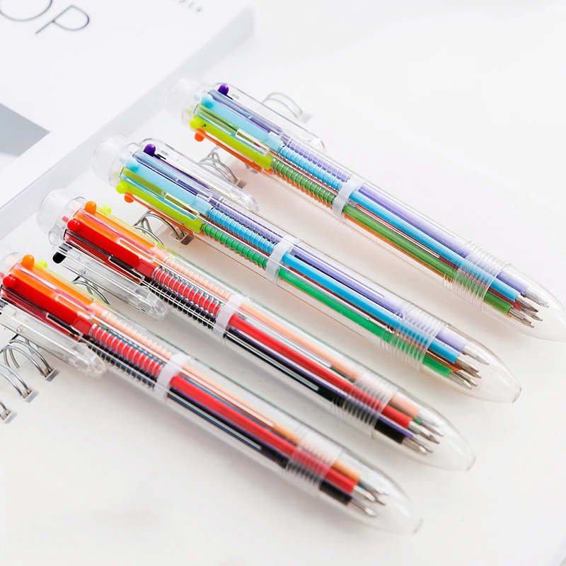 6 Цветная Гелевая Ручка 0,5 ММ Многоцветные Шариковые Ручки Многофункциональные Школьные Деловые Канцелярские Принадлежности Детские Принадлежности pучка шариковая