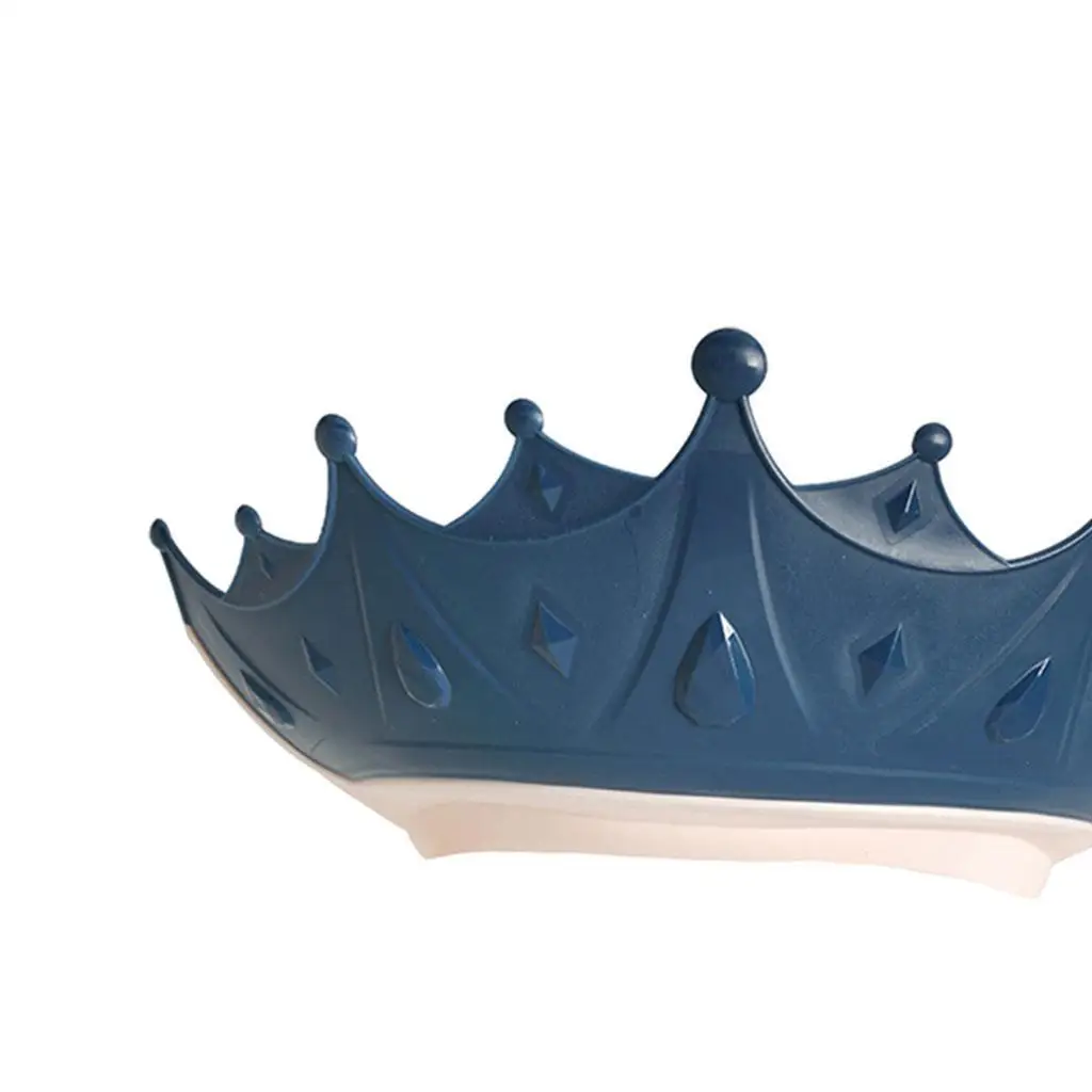 Мягкая пластиковая шапочка с козырьком для шампуня Crown, водонепроницаемая шапочка для душа для малышей, синяя